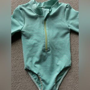 Seea green seersucker swim suit 12-24 months